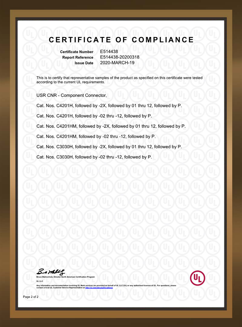  UL certificate